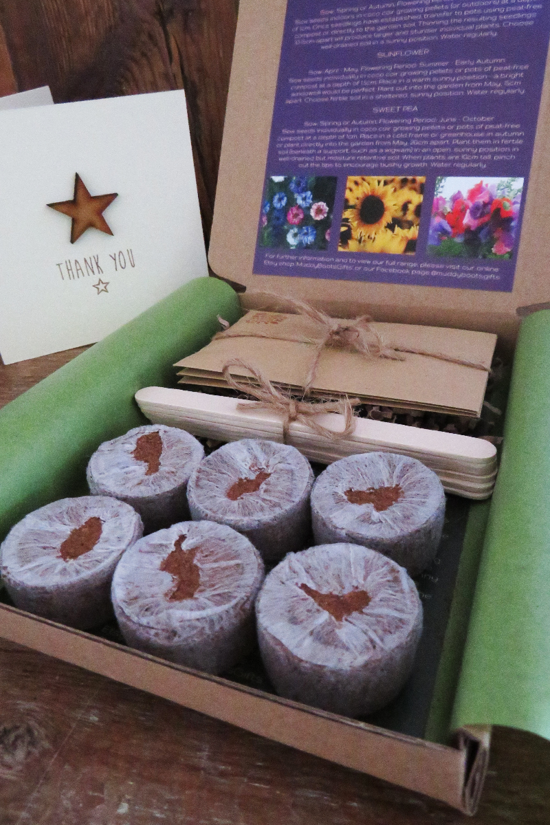 Grow Your Own Flowers Kit With Handmade Thank You Card