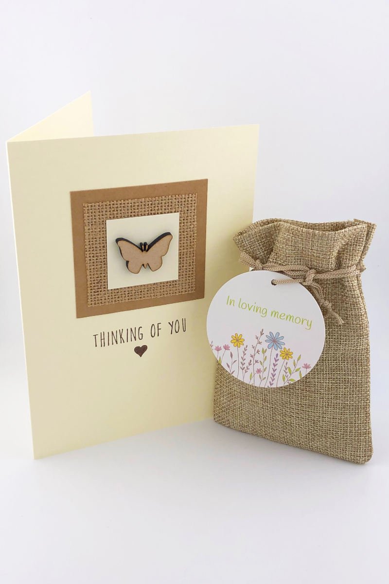 Handmade Sympathy Card & Wildflower Seed Ball Gift - In Loving Memory