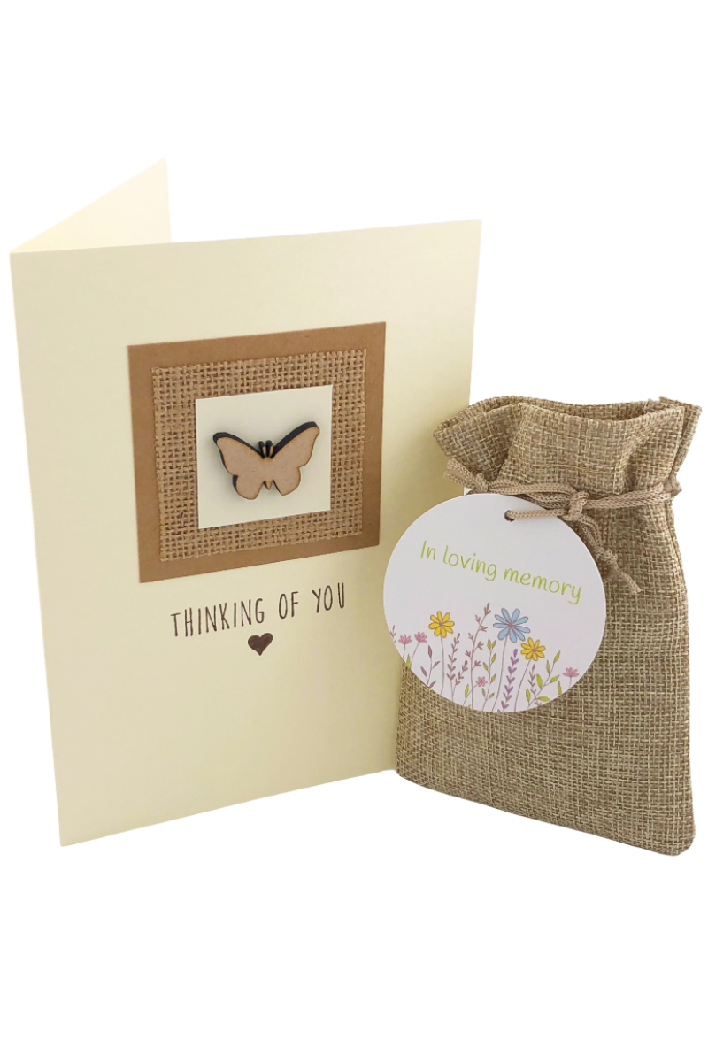 Handmade Sympathy Card & Wildflower Seed Ball Gift - In Loving Memory