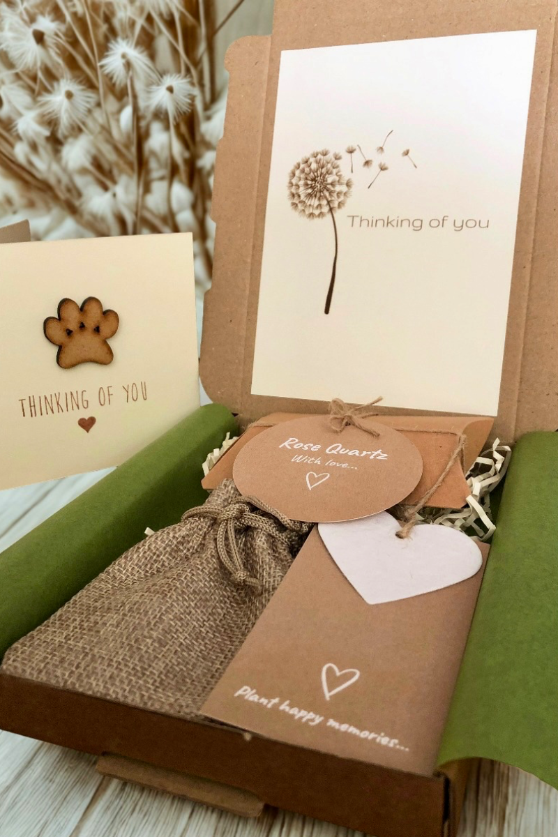 Pet Sympathy Gift Box With Handmade Pet Loss Card
