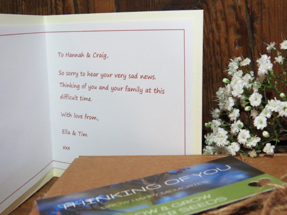 Remembrance Seeds Gift Box with Handmade Sympathy Card