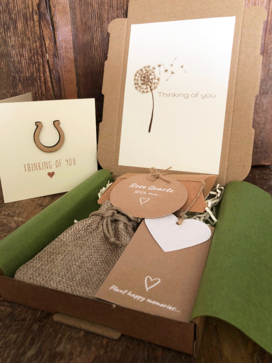Horse Loss Gift Box With Handmade Horseshoe Sympathy Card