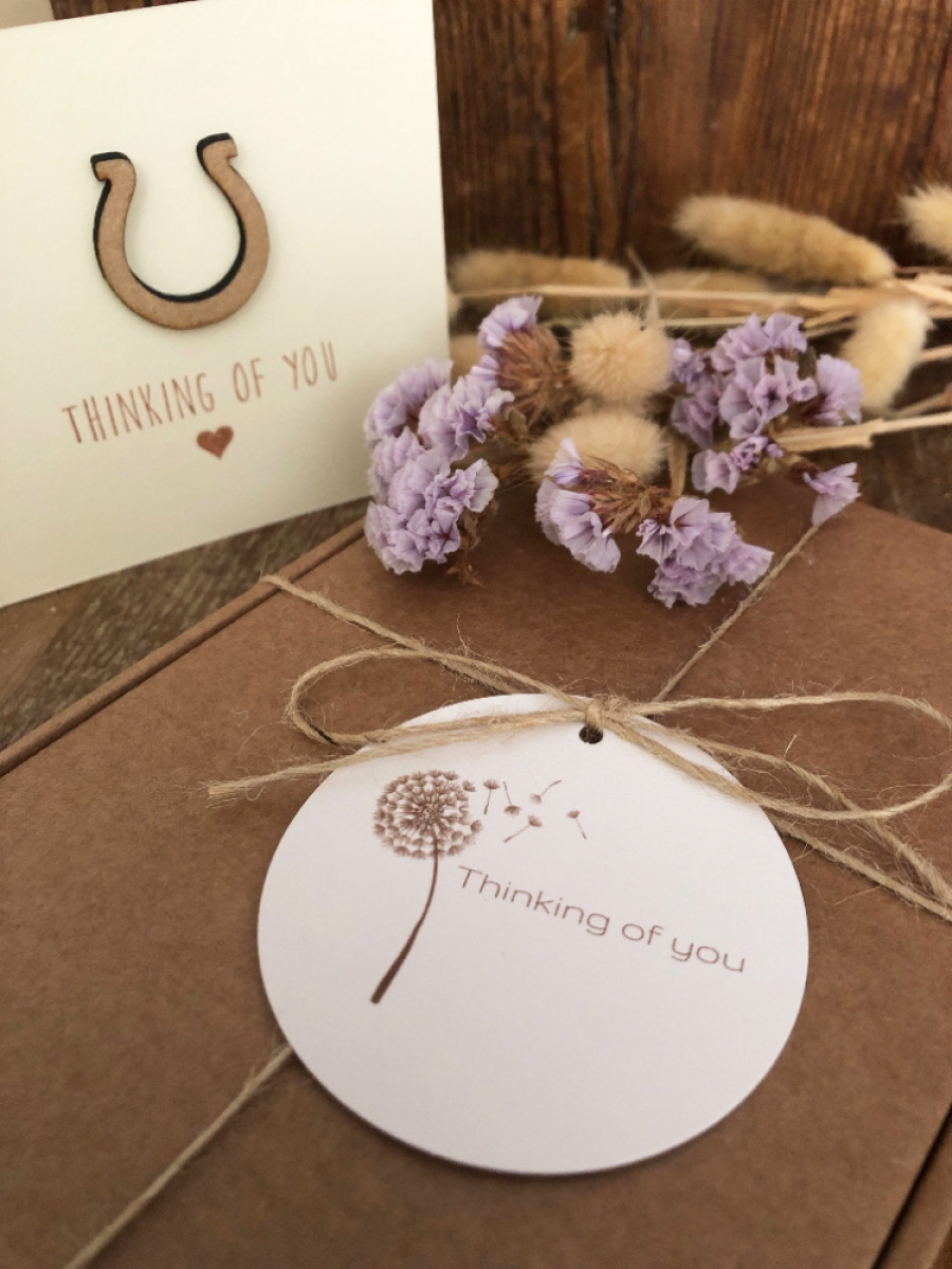 Horse Loss Gift Box With Handmade Horseshoe Sympathy Card