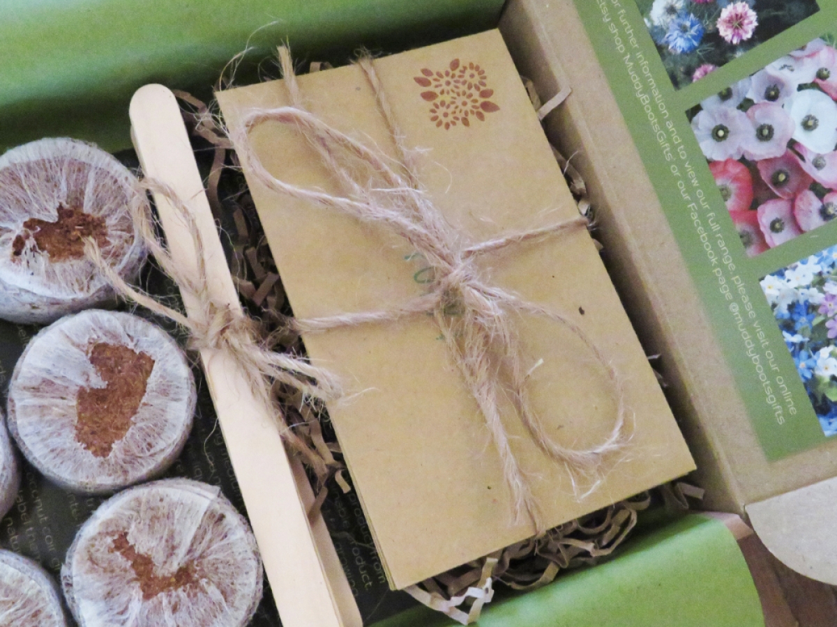 Pet Remembrance Seeds Gift Box with Handmade Sympathy Card