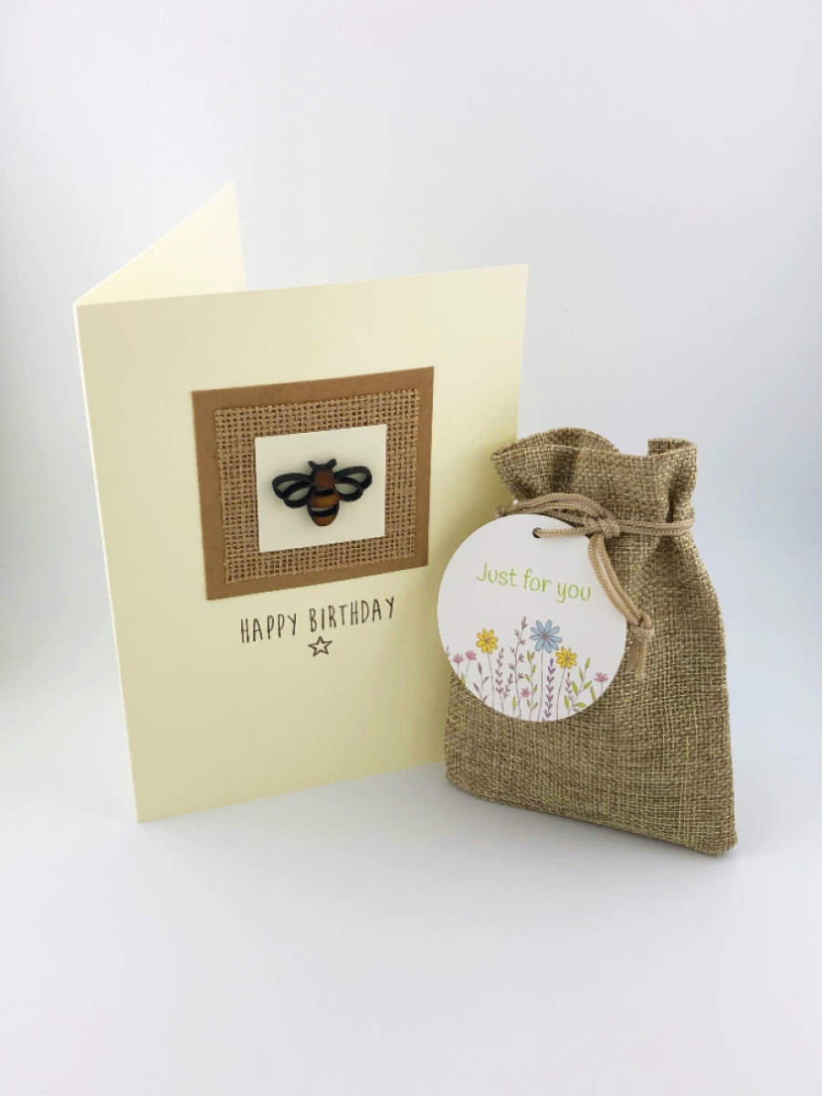 Handmade Birthday Card With Native Wildflower Seed Ball Gift