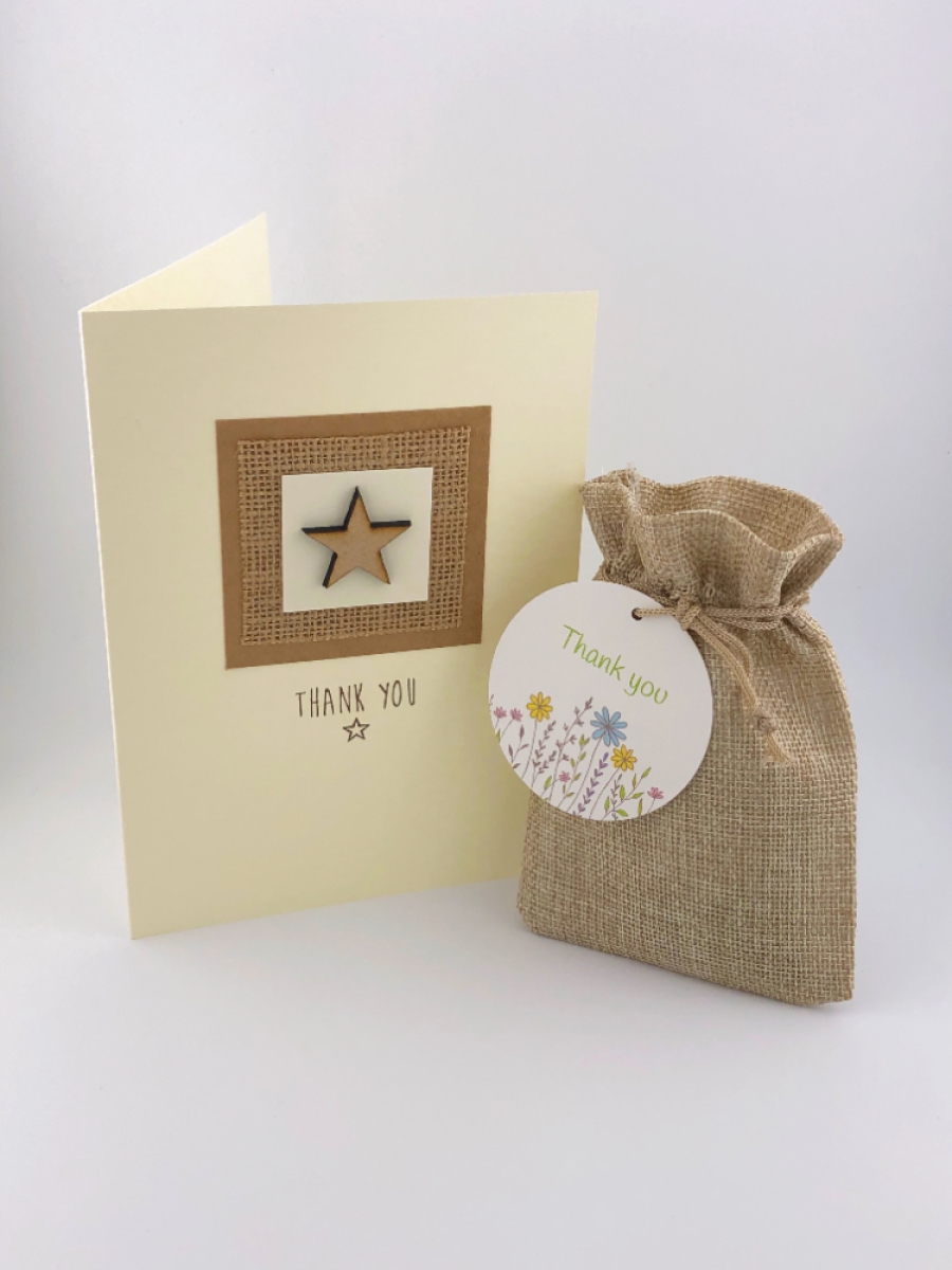 Handmade Thank You Card With Native Wildflower Seed Ball Gift