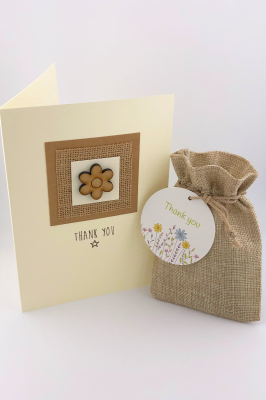 Handmade Thank You Card With Native Wildflower Seed Ball Gift