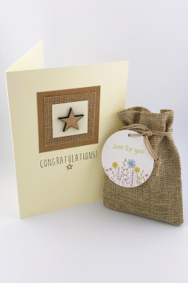 Handmade Congrats Card with Native Wildflower Seed Ball Gift