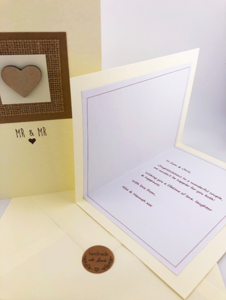 Handmade Mr & Mr Card With Native Wildflower Seed Ball Gift