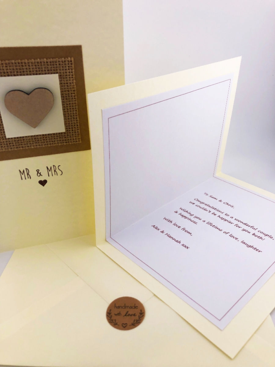Handmade Mr & Mrs Card With Native Wildflower Seed Ball Gift