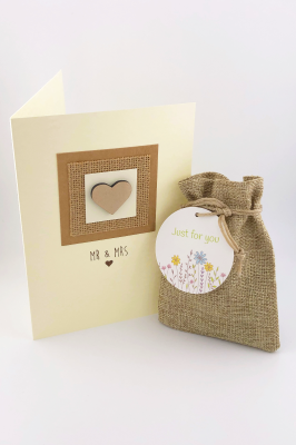 Handmade Mr & Mrs Card With Native Wildflower Seed Ball Gift