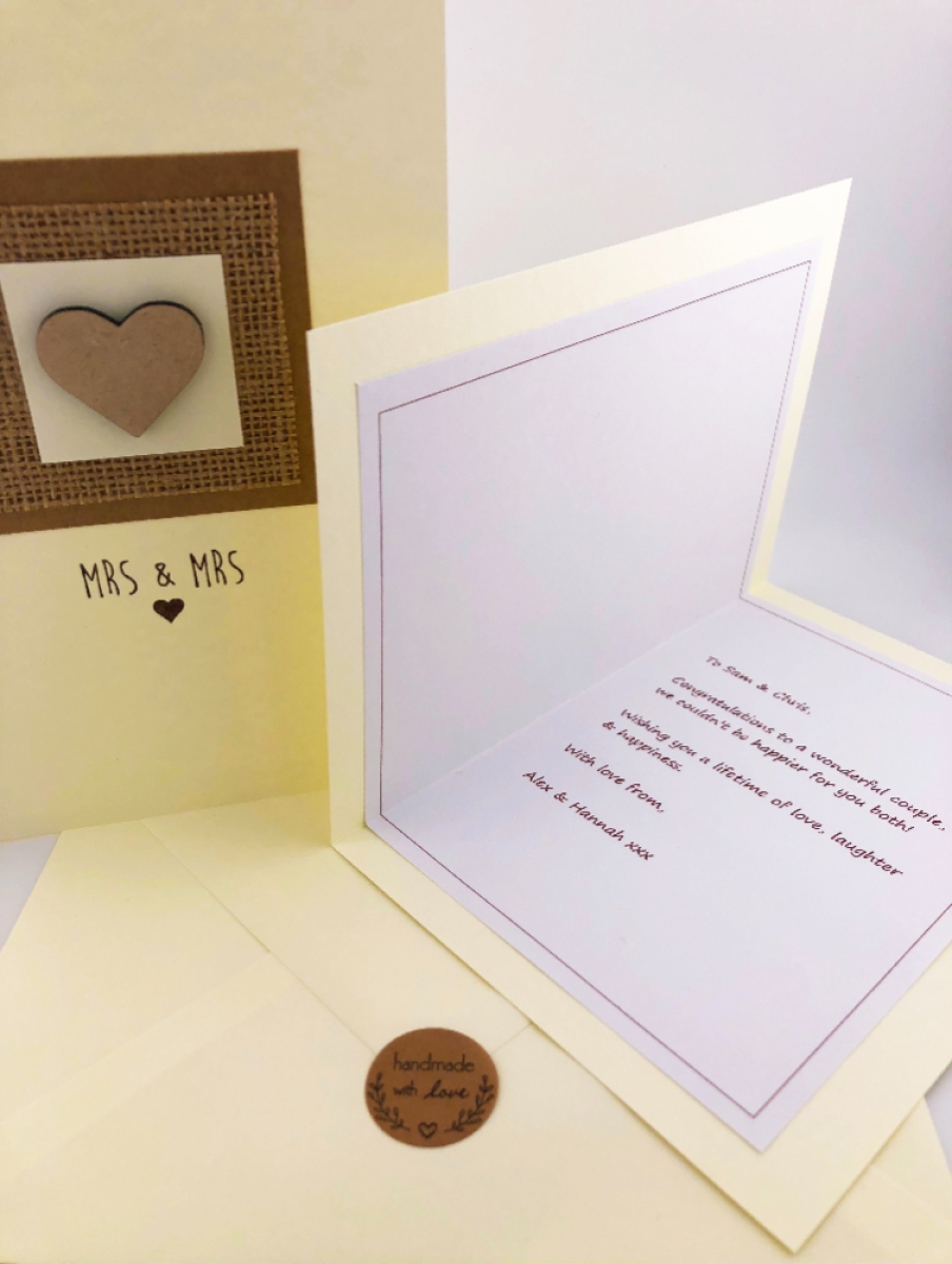 Handmade Mrs & Mrs Card With Native Wildflower Seed Ball Gift