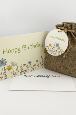 Birthday Wildflower Seed Ball Gift Bag with Happy Birthday Card