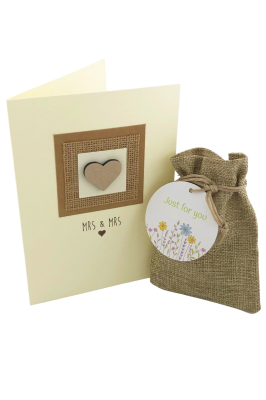 Handmade Mrs & Mrs Card With Native Wildflower Seed Ball Gift Handmade Mrs & Mrs Card With Native Wildflower Seed Ball Gift
