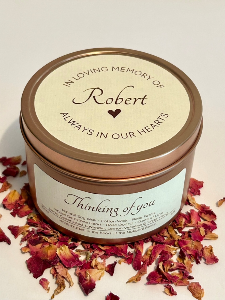 Sympathy Candle Gift Box With Hidden Gemstone Heart