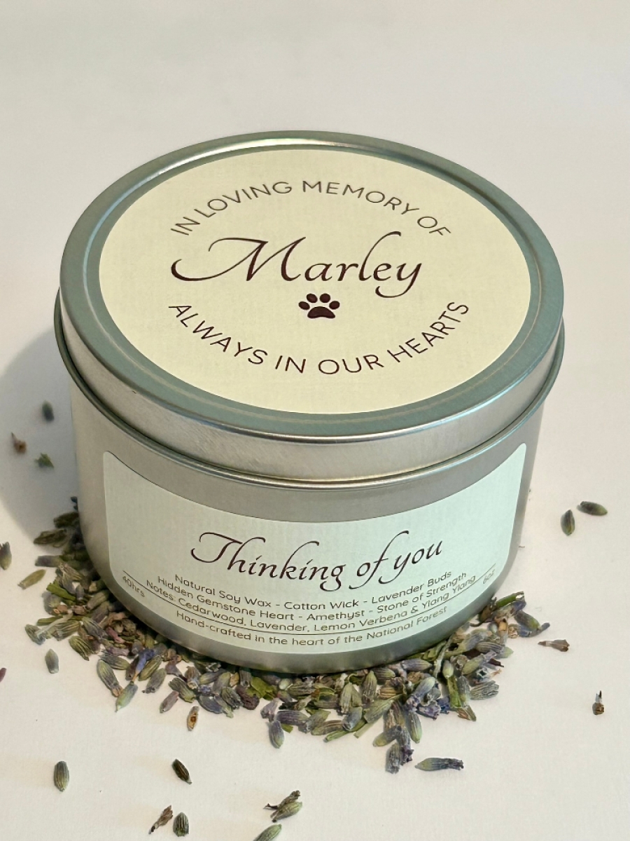 Pet Sympathy Candle Gift Set With Hidden Gemstone Heart