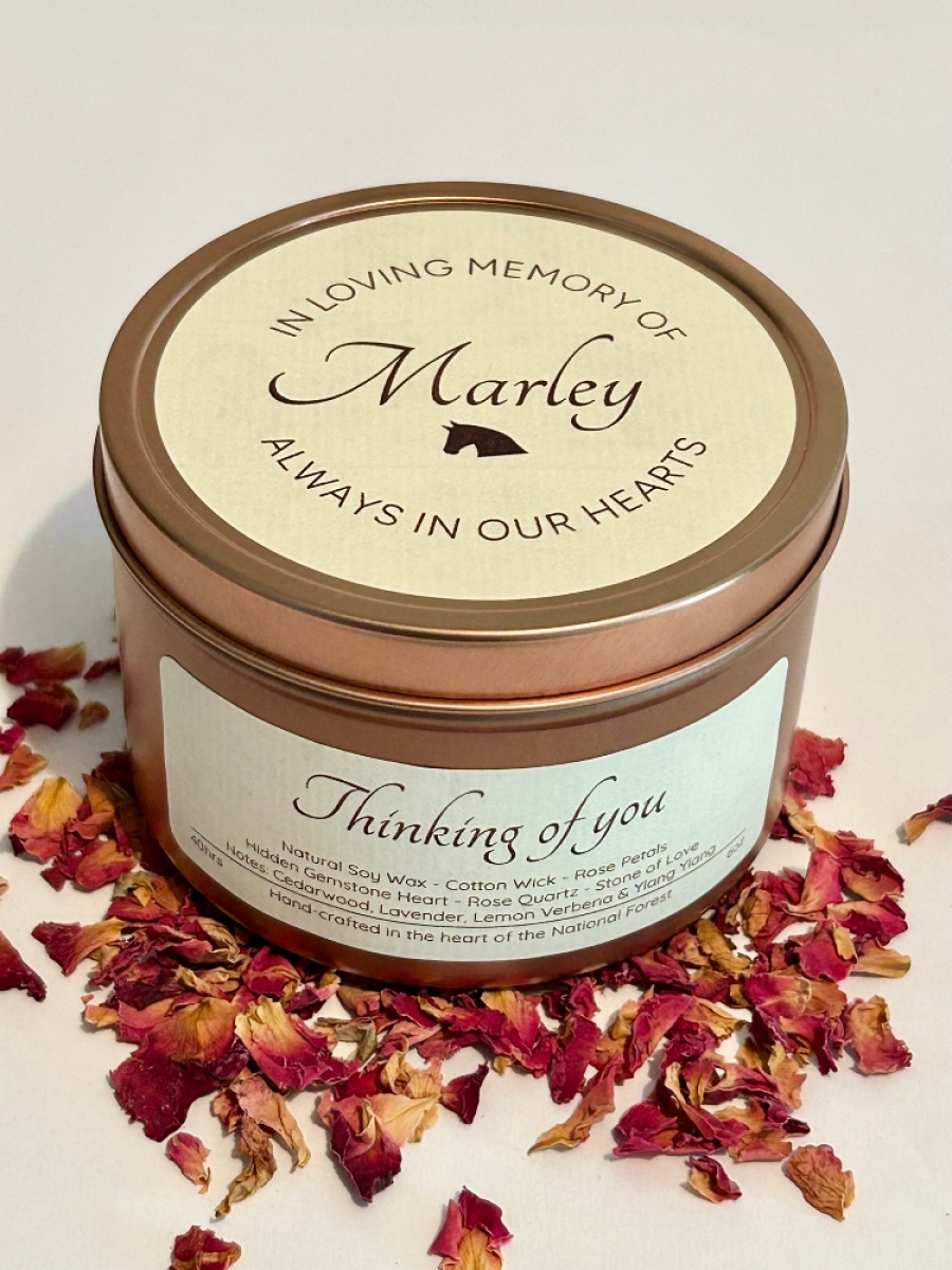Hidden Gemstone Heart Horse Sympathy Candle Gift Set